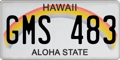 HI license plate GMS483