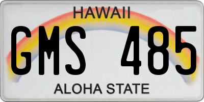HI license plate GMS485