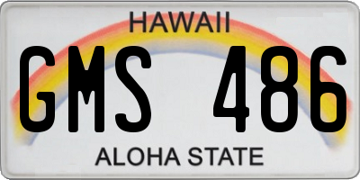 HI license plate GMS486