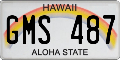 HI license plate GMS487