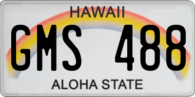 HI license plate GMS488