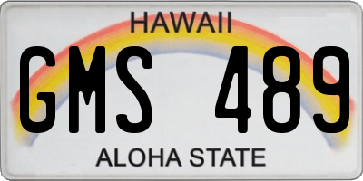HI license plate GMS489