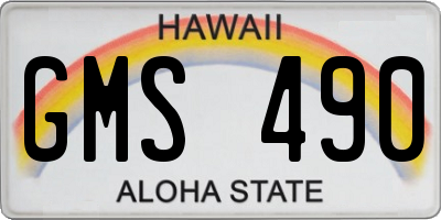 HI license plate GMS490