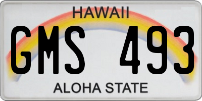 HI license plate GMS493