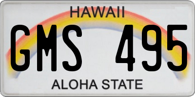 HI license plate GMS495