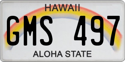 HI license plate GMS497