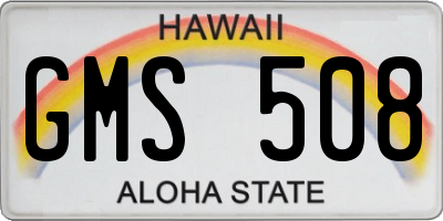HI license plate GMS508