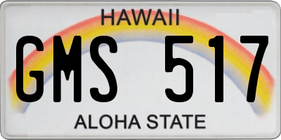 HI license plate GMS517