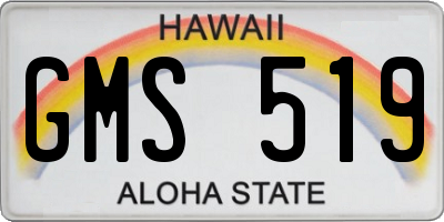 HI license plate GMS519