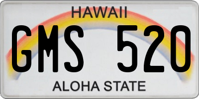 HI license plate GMS520
