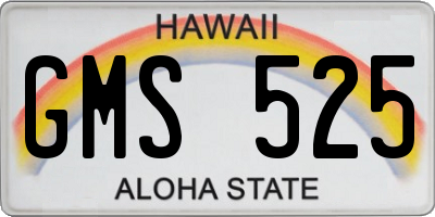 HI license plate GMS525
