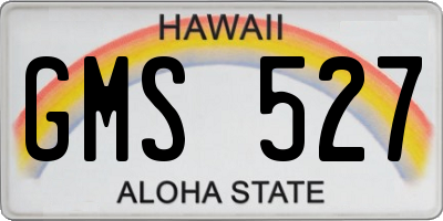 HI license plate GMS527