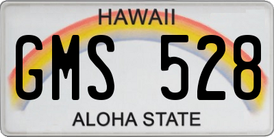 HI license plate GMS528