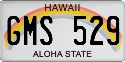 HI license plate GMS529