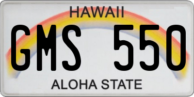 HI license plate GMS550