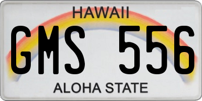 HI license plate GMS556