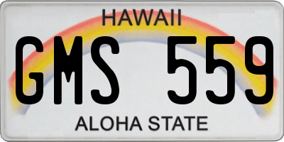 HI license plate GMS559