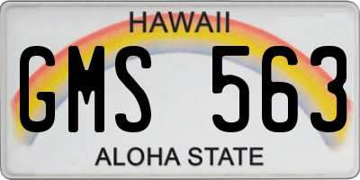HI license plate GMS563