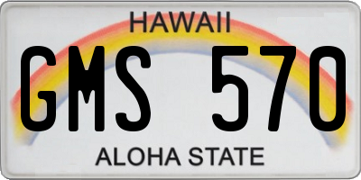 HI license plate GMS570