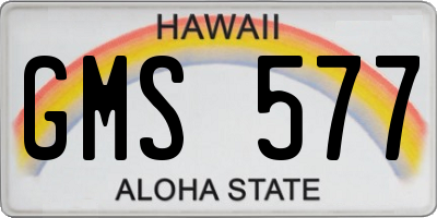 HI license plate GMS577