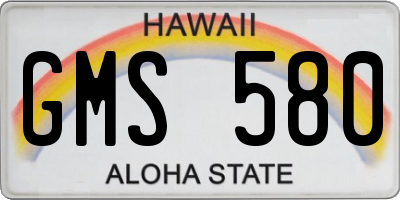 HI license plate GMS580