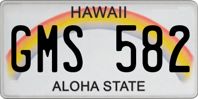 HI license plate GMS582