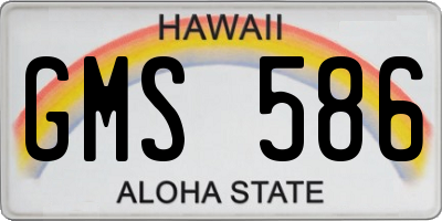 HI license plate GMS586