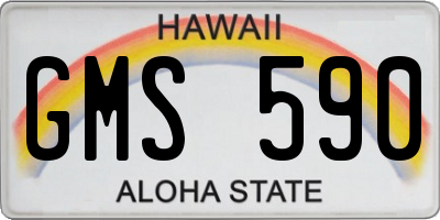 HI license plate GMS590