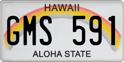 HI license plate GMS591
