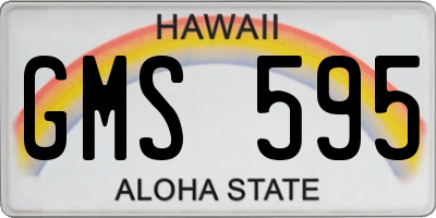 HI license plate GMS595