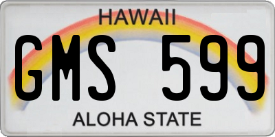 HI license plate GMS599