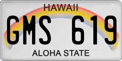 HI license plate GMS619