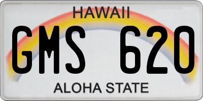 HI license plate GMS620