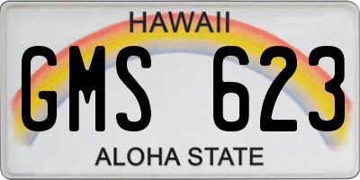 HI license plate GMS623