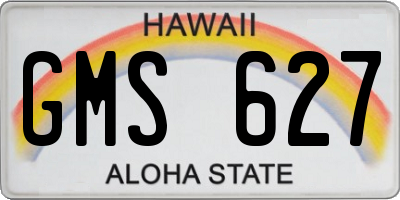 HI license plate GMS627