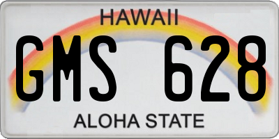 HI license plate GMS628