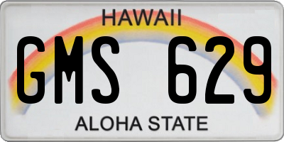 HI license plate GMS629
