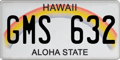 HI license plate GMS632
