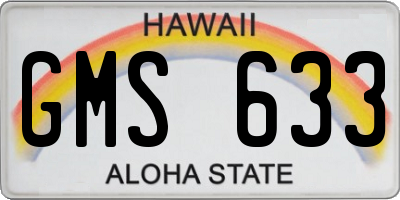 HI license plate GMS633