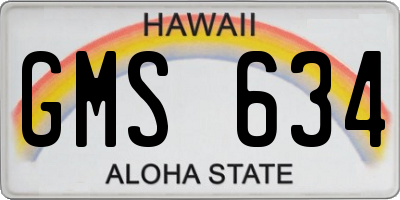 HI license plate GMS634