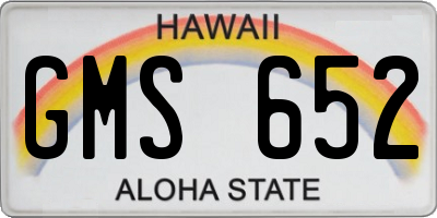 HI license plate GMS652