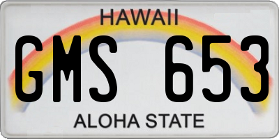 HI license plate GMS653