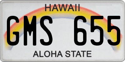 HI license plate GMS655