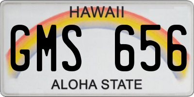 HI license plate GMS656