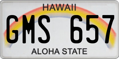 HI license plate GMS657