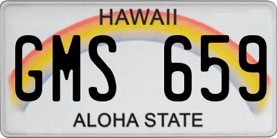 HI license plate GMS659