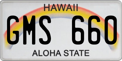 HI license plate GMS660