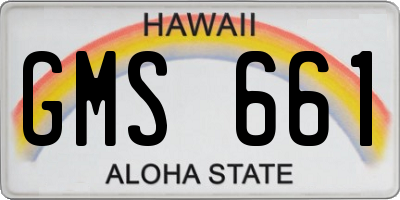 HI license plate GMS661
