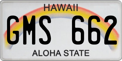 HI license plate GMS662