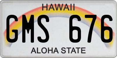 HI license plate GMS676